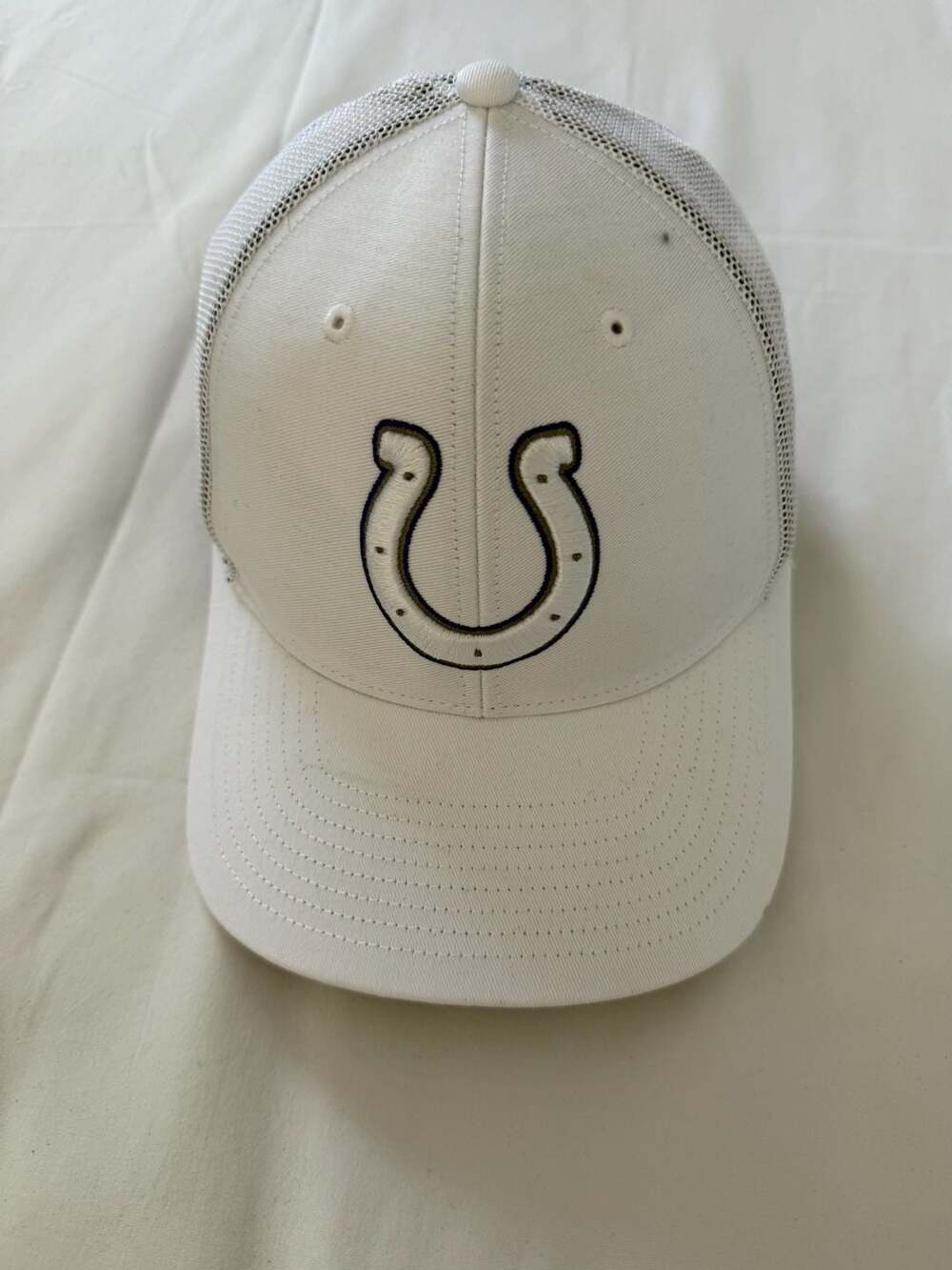 '47 Indianapolis Colts White Mesh Trucker Stretch Fit Hat Size M-L